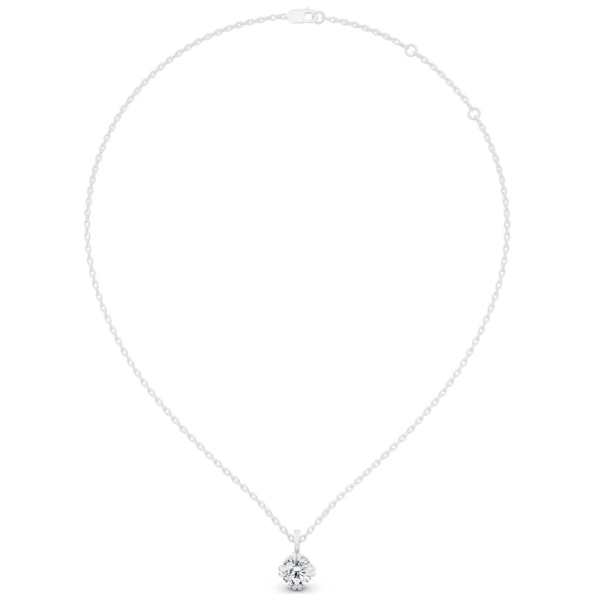 Timeless Round Lab Grown Diamond Solitaire Pendant, view 4