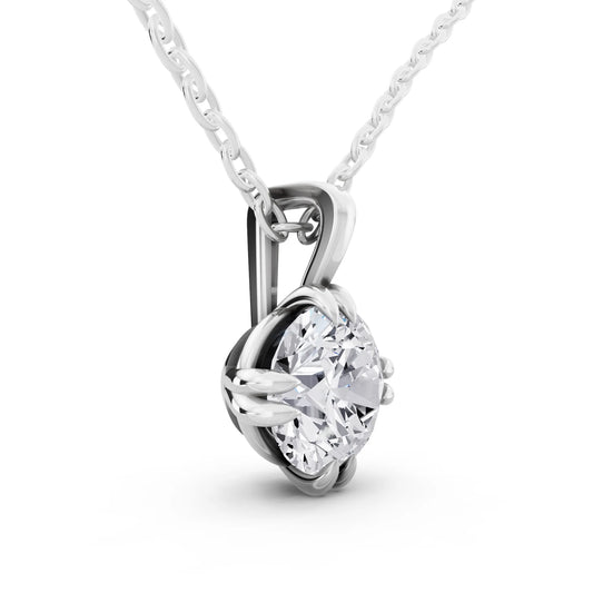 Timeless Round Lab Grown Diamond Solitaire Pendant, view 2