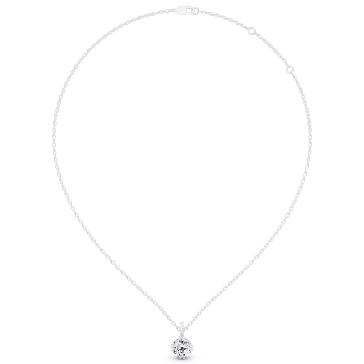 Classic Round Lab Grown Diamond Solitaire Pendant, view 5