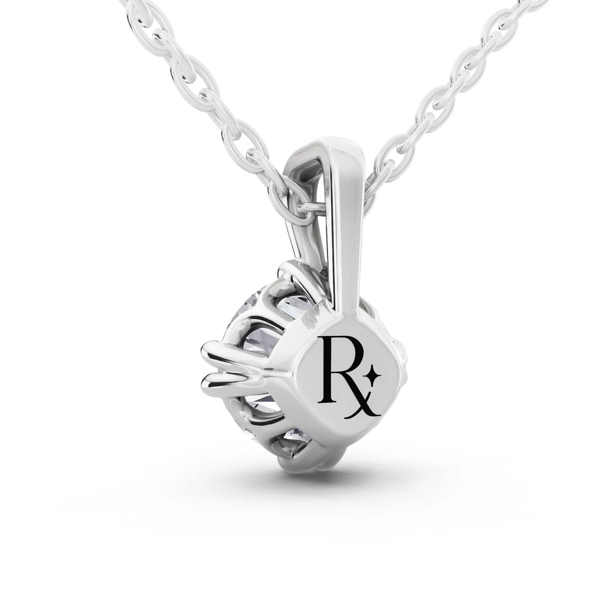 Classic Round Lab Grown Diamond Solitaire Pendant, view 4