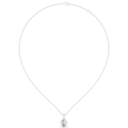 Oval Lab Grown Diamond Solitaire Pendant, view 5