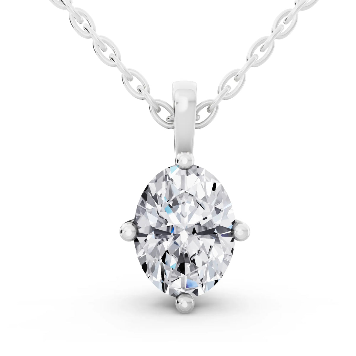 Oval Lab Grown Diamond Solitaire Pendant