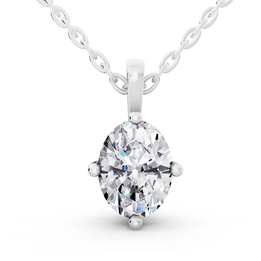 Oval Lab Grown Diamond Solitaire Pendant