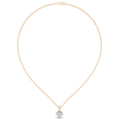 Rose Gold Classic Princess Lab Grown Diamond Pendant, view 4