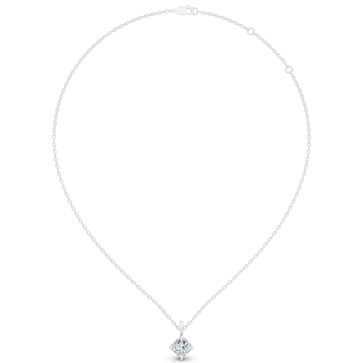 Classic Princess Lab Grown Diamond Pendant, view 4