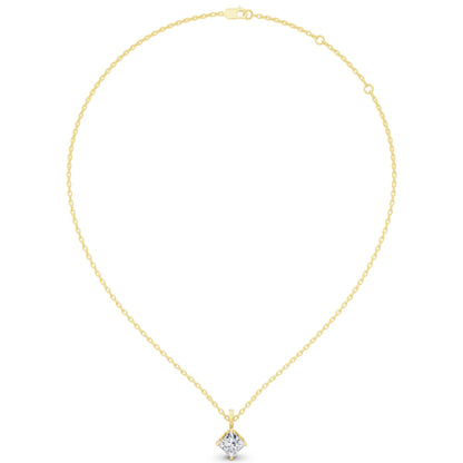 Yellow Gold Classic Princess Lab Grown Diamond Pendant, view 4