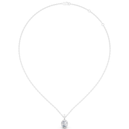 Oval Lab Grown Diamond Decorative Prong Pendant, view 4