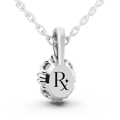 Oval Lab Grown Diamond Decorative Prong Pendant, view 3