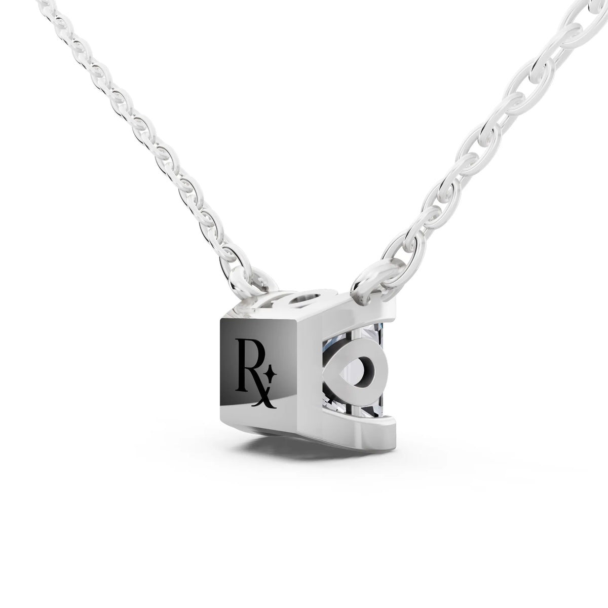 Princess Lab Grown Diamond Corner Prong Pendant, view 5