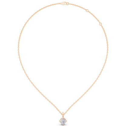 Rose Gold Cushion Lab Grown Diamond Decorative Prong Pendant, view 5