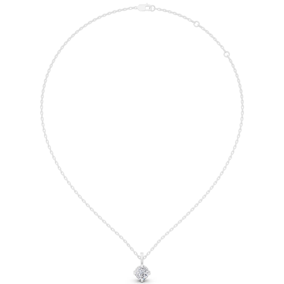 Cushion Lab Grown Diamond Decorative Prong Pendant, view 5
