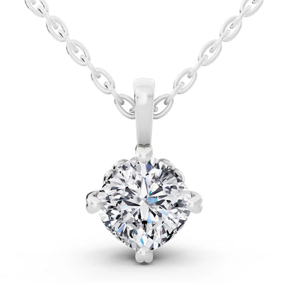 Cushion Lab Grown Diamond Decorative Prong Pendant