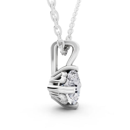 Cushion Lab Grown Diamond Decorative Prong Pendant, view 3