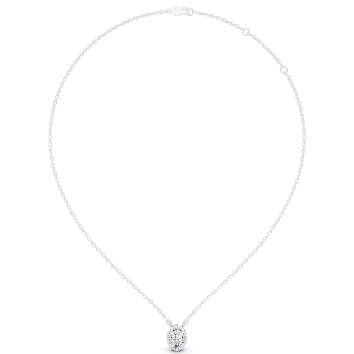 Oval Diamond Accent Halo Pendant - Additional view