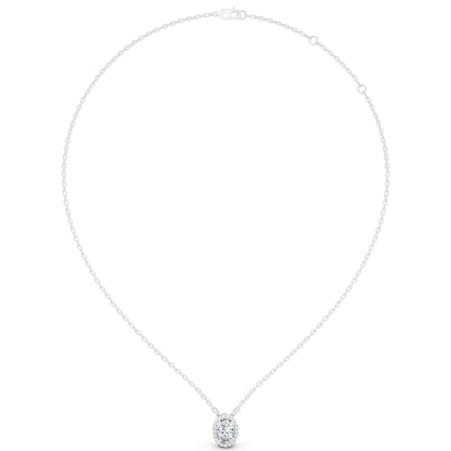 Oval Diamond Accent Halo Pendant - Additional view