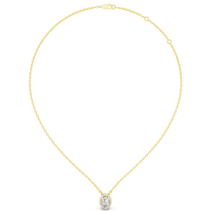 Oval Lab Grown Diamond Accent Halo Pendant, view 6