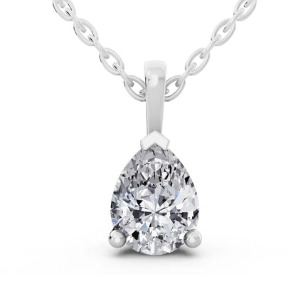 Pear Lab Grown Diamond Minimal Prong Pendant
