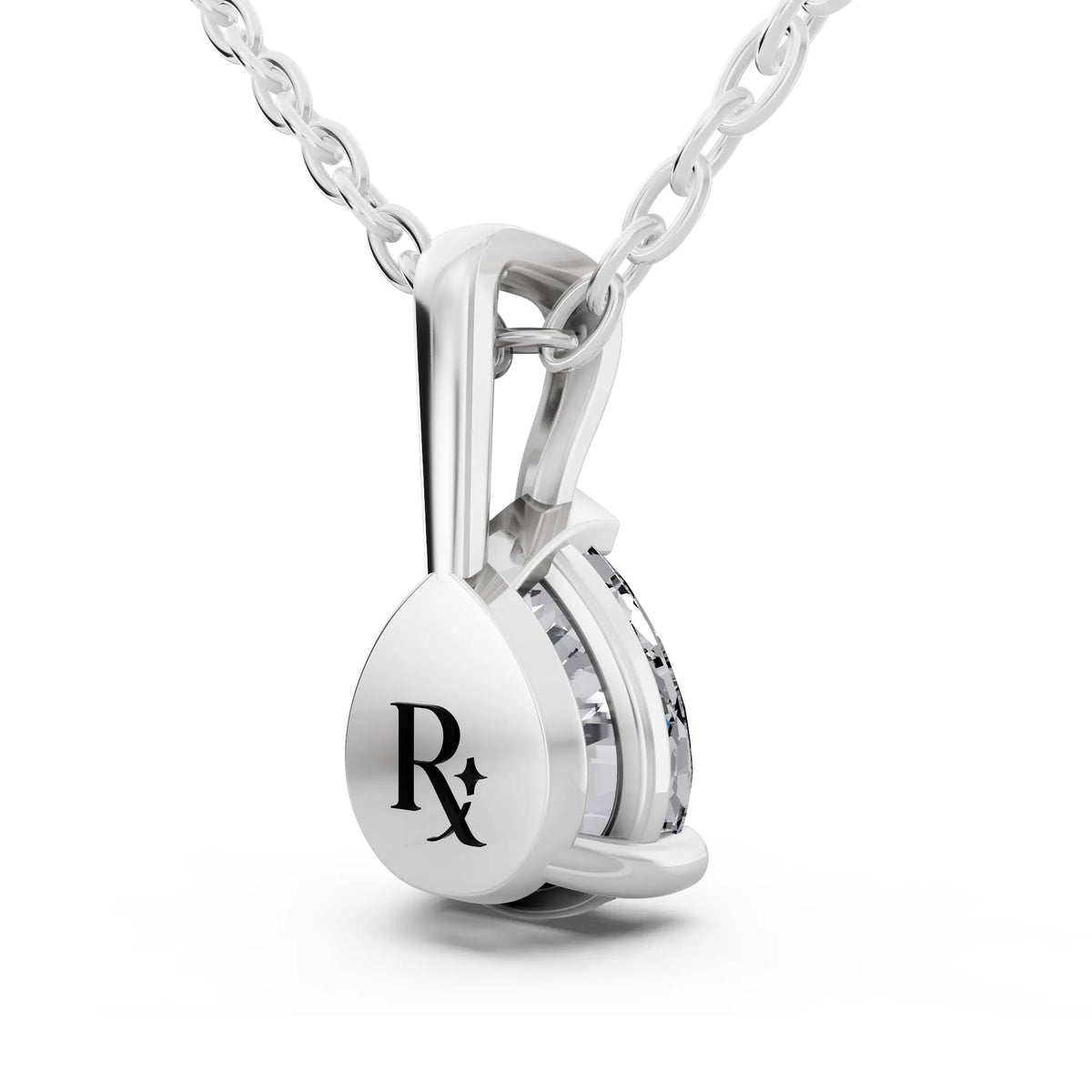 Pear Lab Grown Diamond Minimal Prong Pendant, view 3