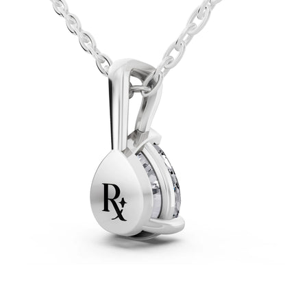 Pear Lab Grown Diamond Minimal Prong Pendant, view 3
