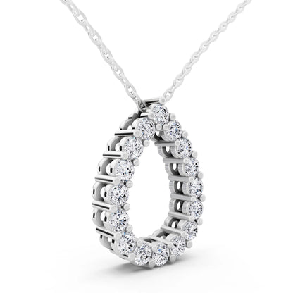 Open Pear Teardrop Lab Grown Diamond Pendant, view 4