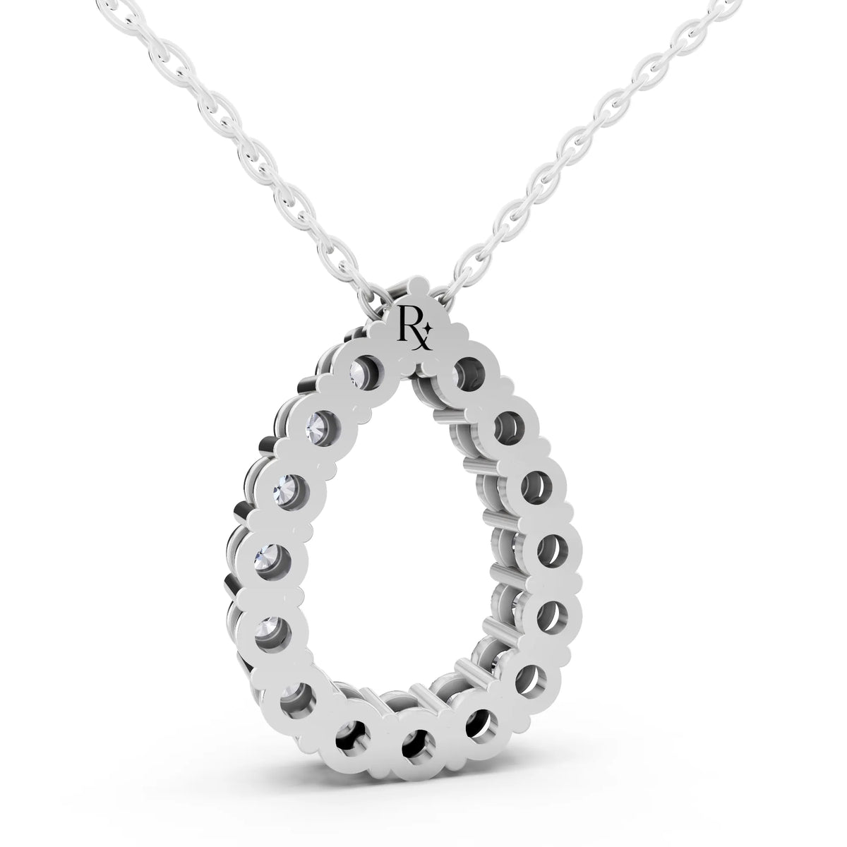 Open Pear Teardrop Lab Grown Diamond Pendant, view 5