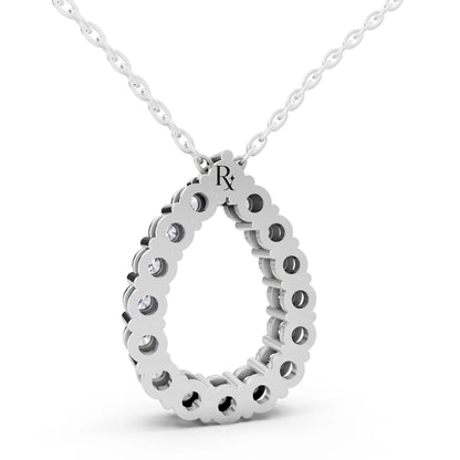Open Pear Teardrop Lab Grown Diamond Pendant, view 5