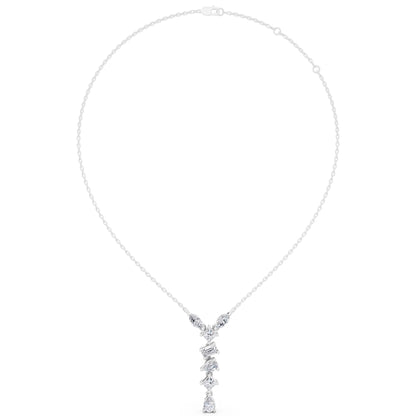 Mixed Shape Vertical Drop Lab Grown Diamond Pendant, view 5