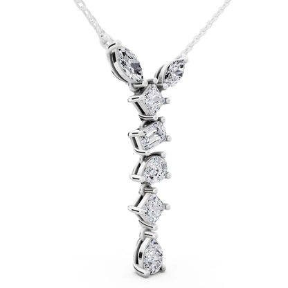 Mixed Shape Vertical Drop Lab Grown Diamond Pendant, view 3