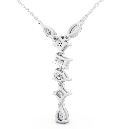Mixed Shape Vertical Drop Lab Grown Diamond Pendant, view 4