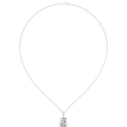 Cushion Lab Grown Diamond Accent Bail Pendant, view 4