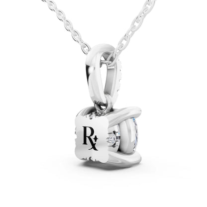 Cushion Lab Grown Diamond Accent Bail Pendant, view 3