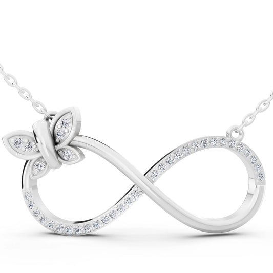 Infinity Butterfly Lab Grown Diamond Pendant