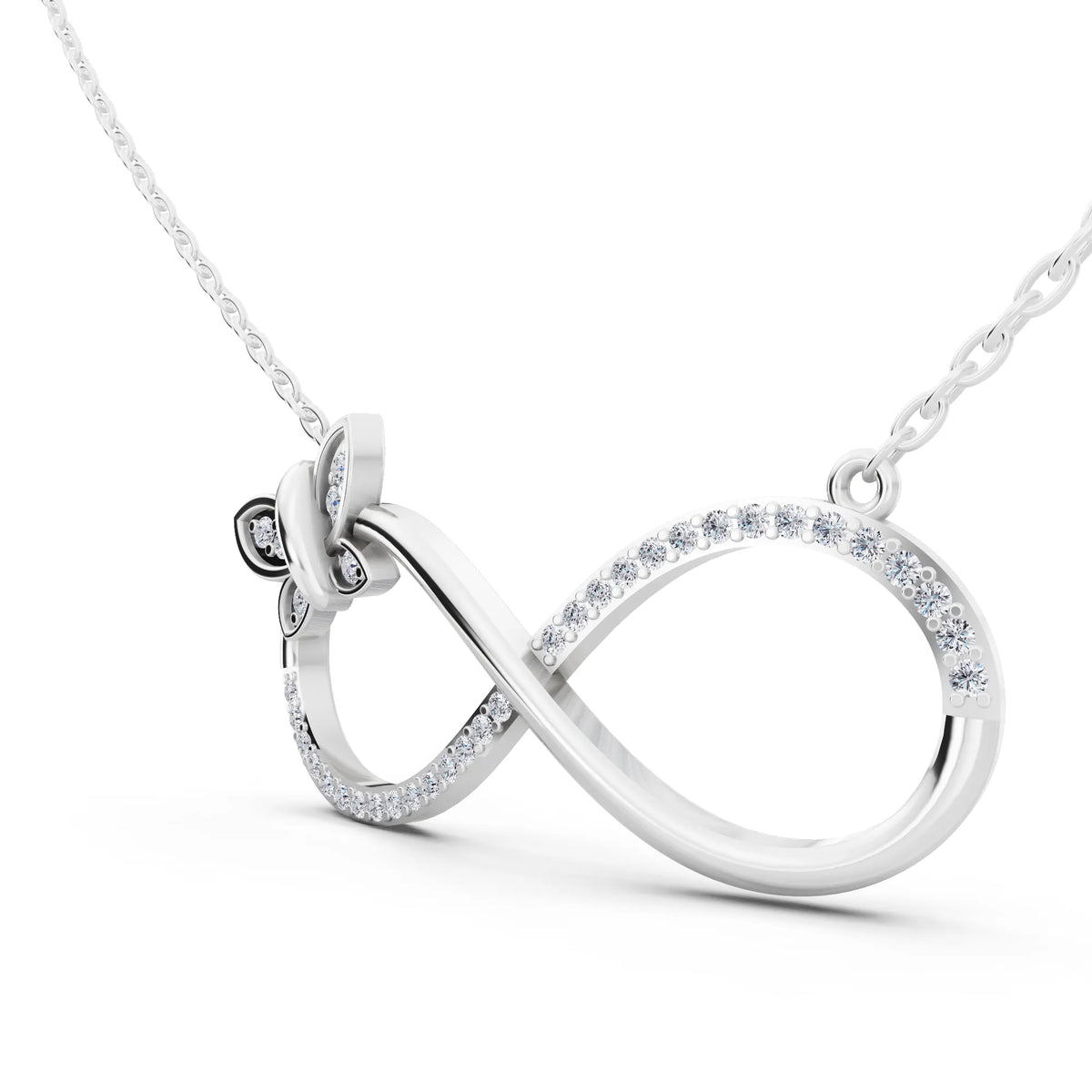 Infinity Butterfly Lab Grown Diamond Pendant, view 5