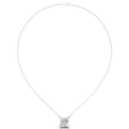 Minimalist Princess Lab Grown Diamond Pendant, view 4