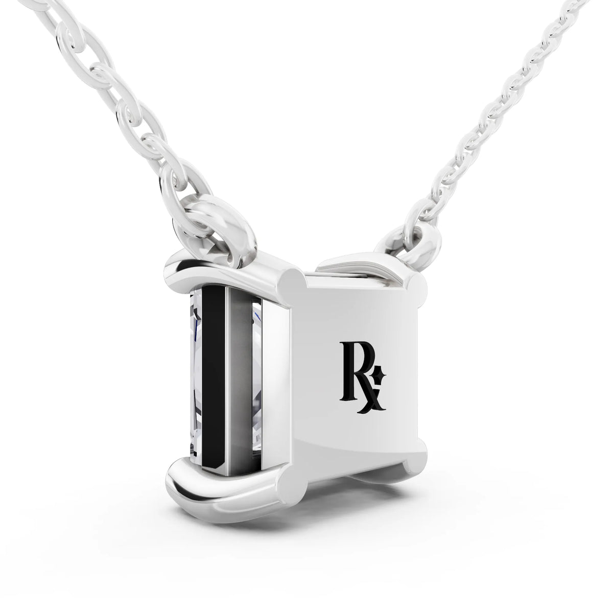 Minimalist Princess Lab Grown Diamond Pendant, view 3