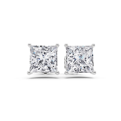 Martini Princess Lab Grown Diamond Stud Earrings, front view