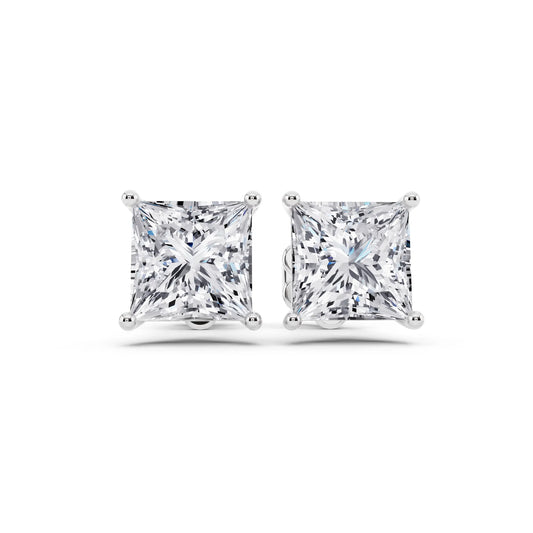 Martini Princess Lab Grown Diamond Stud Earrings, front view