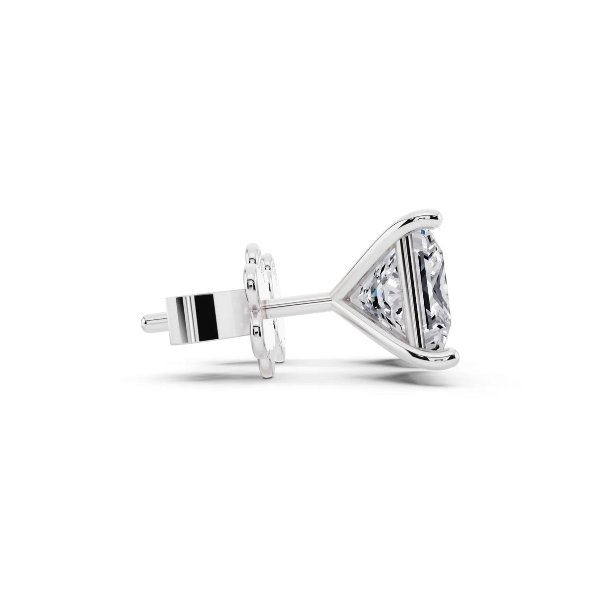 Martini Princess Lab Grown Diamond Stud Earrings, side view