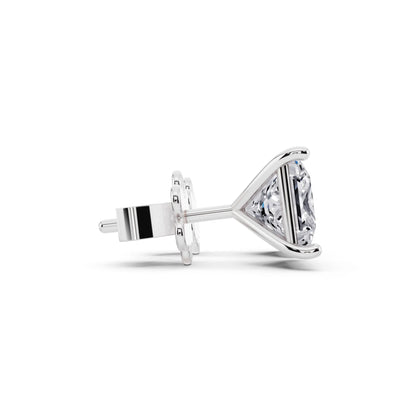 Martini Princess Lab Grown Diamond Stud Earrings, side view