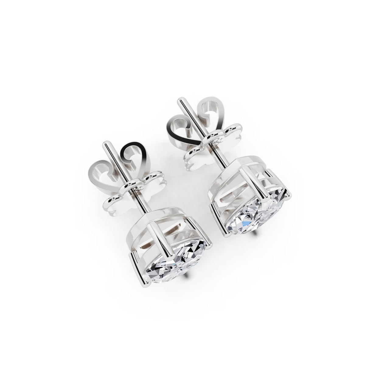 4 Prong Marquise Lab Grown Diamond Stud Earrings, top view