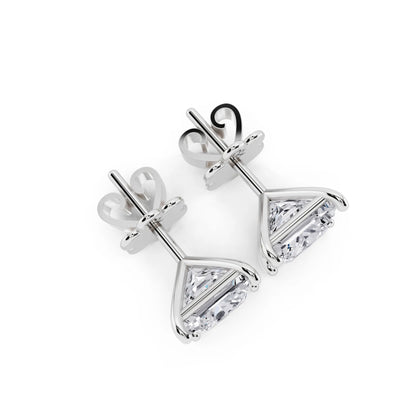 Martini Princess Lab Grown Diamond Stud Earrings, top view
