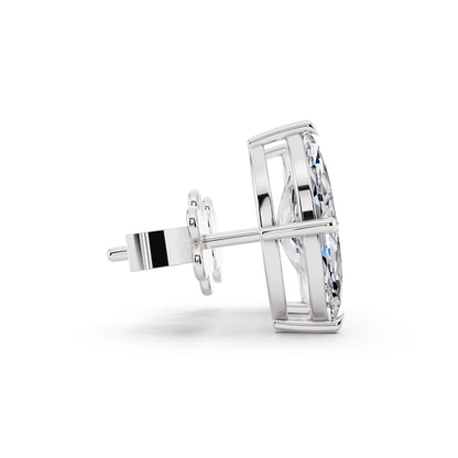 Tiger-prong Marquise Lab Grown Diamond Stud Earrings, side view