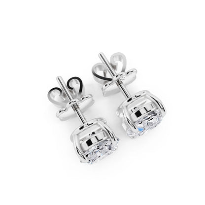 Tiger-prong Oval Lab Grown Diamond Stud Earrings, top view