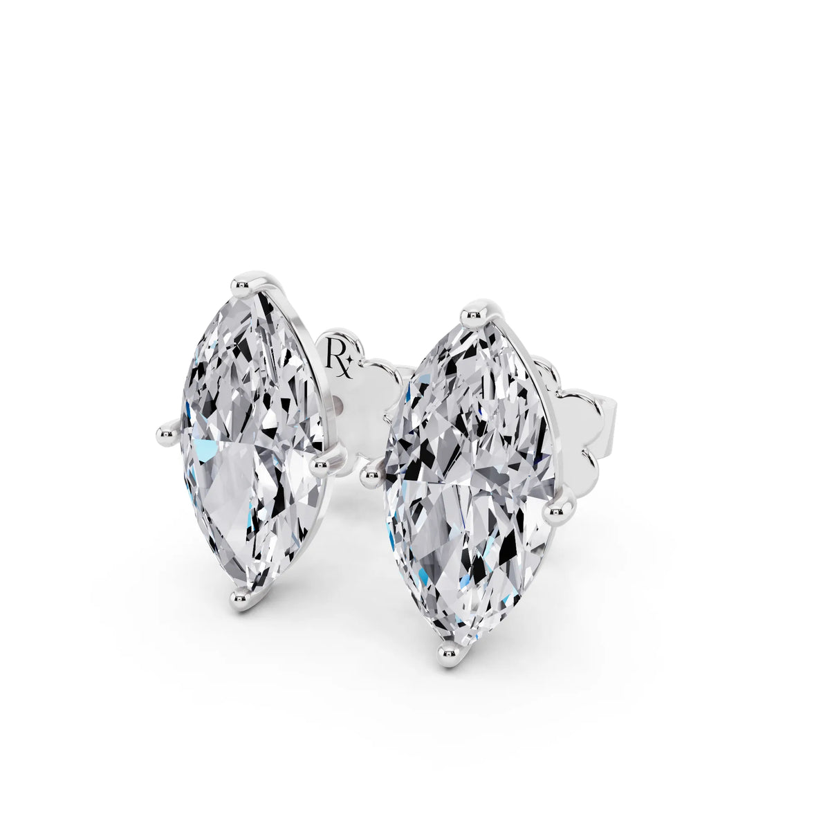 Martini Marquise Lab Grown Diamond Stud Earrings, close-up