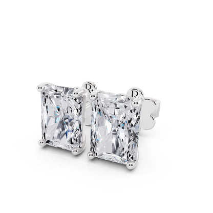 Martini Radiant Lab Grown Diamond Stud Earrings, close-up