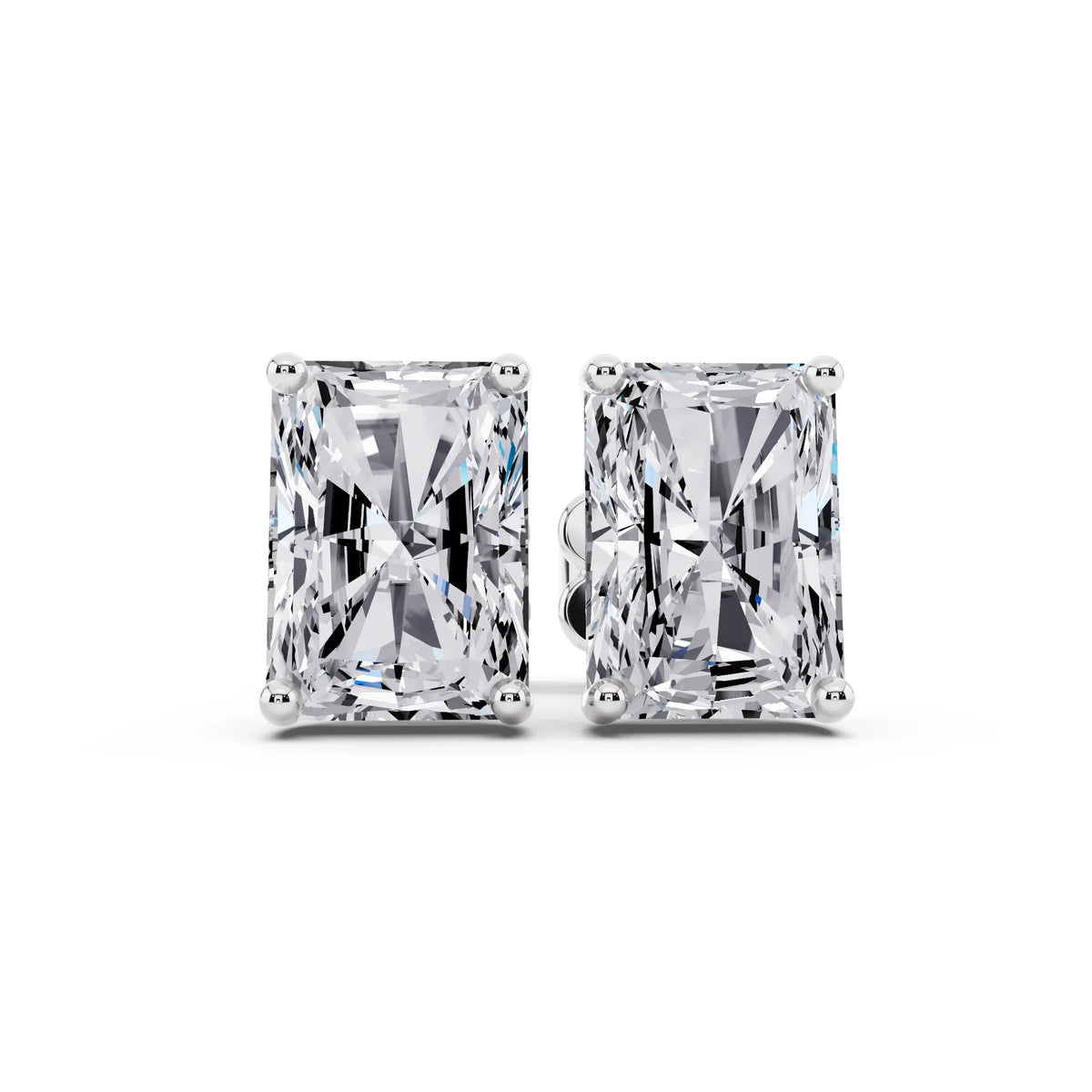 Martini Radiant Lab Grown Diamond Stud Earrings, front view