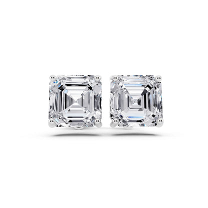 Martini Asscher Lab Grown Diamond Stud Earrings, front view