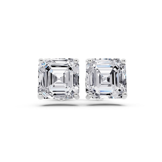 Martini Asscher Lab Grown Diamond Stud Earrings, front view
