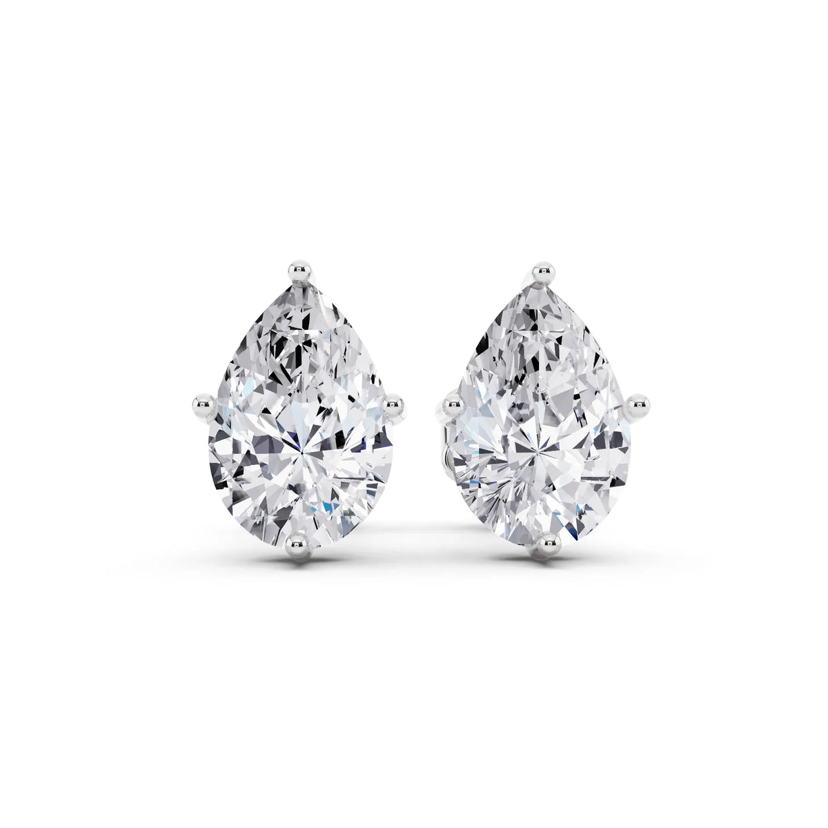 Martini Pear Lab Grown Diamond Stud Earrings, front view