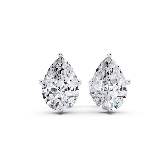 Martini Pear Lab Grown Diamond Stud Earrings, front view
